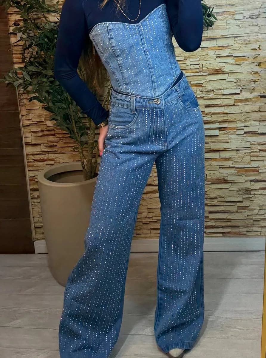 Conjunto Jeans Brilho