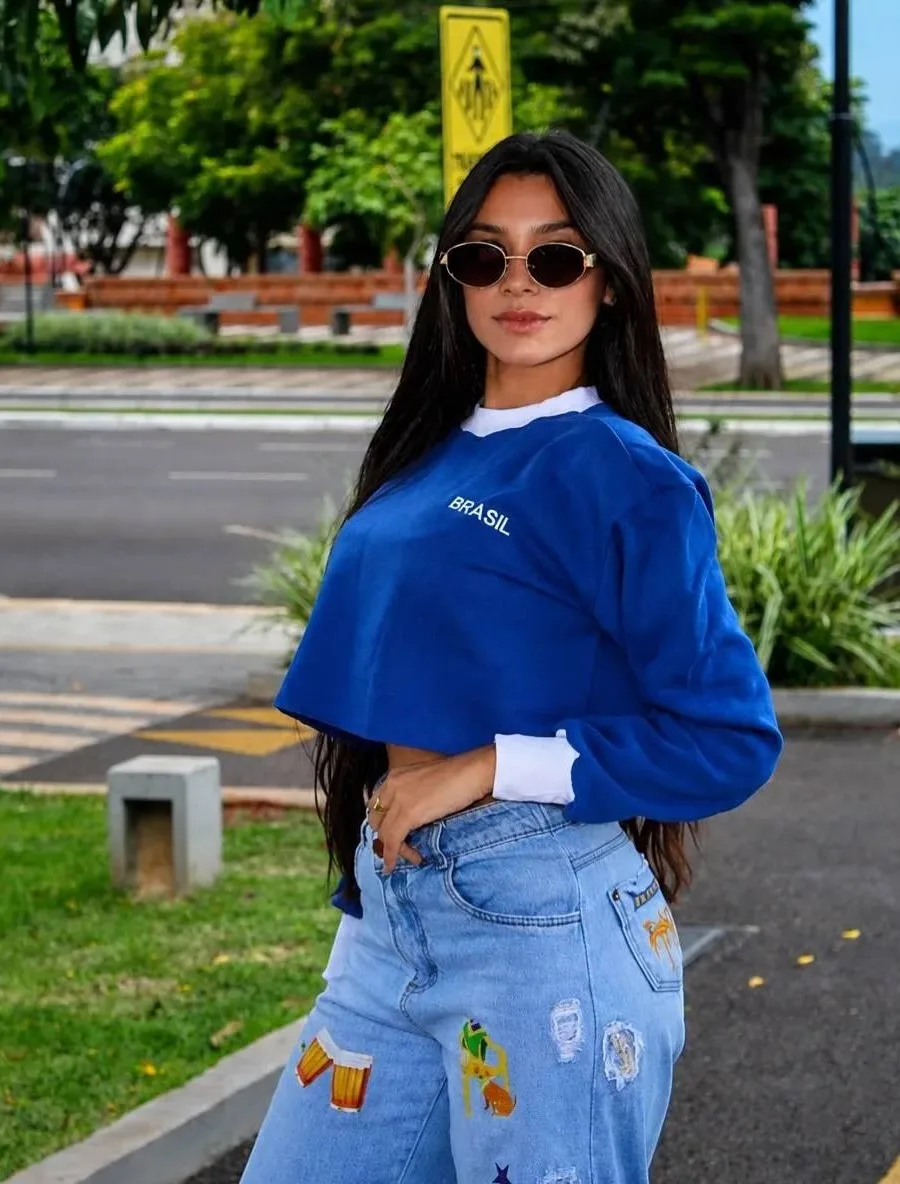 Cropped moletom Brasil